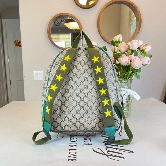 Gucci GG Logo Printed Medium Backpack - Picture 3 of 17